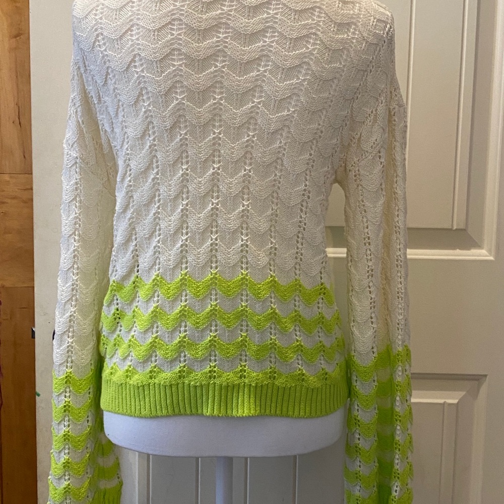 Abound Sweater, Ivory and Sorbet Green- NWT - Picture 6 of 9